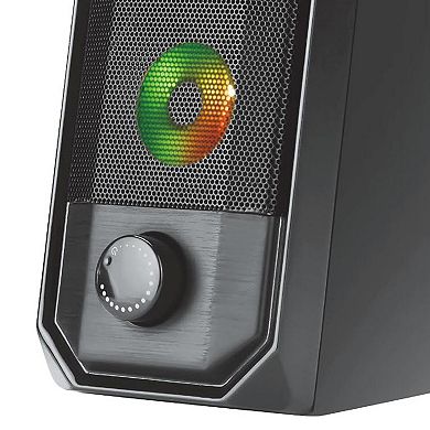 beFree Sound 2.0 Computer Gaming Speakers with LED RGB Lights