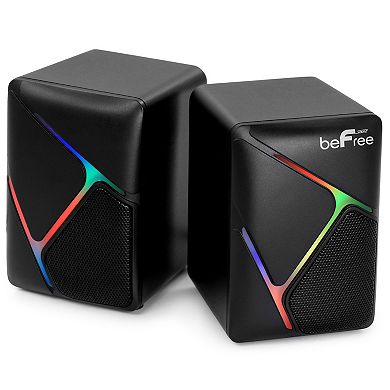 beFree Sound Dual Compact LED Gaming Speakers