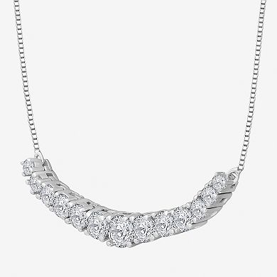 Diamond Medley 14k White Gold 1 Carat T.W. Lab-Grown Diamond Necklace