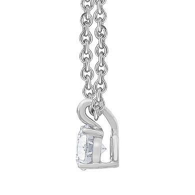 Diamond Medley 14k White Gold 1/6 Carat T.W. Lab-Grown Diamond Round Solitaire Pendant Necklace