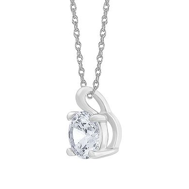 Diamond Medley 14k White Gold 1/2 Carat T.W. Lab-Grown Diamond Round Solitaire Pendant Necklace