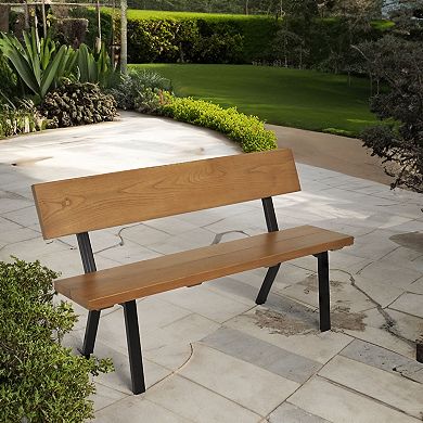 Sunnydaze 59" European Chestnut Patio Bench