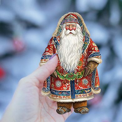 Santa Around The World - Alaskan Santa - Christmas Wooden Ornaments Set Of 3 By G. Debrekht