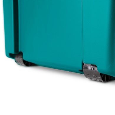 Sterilite 16 Gallon Lockable Footlocker Toolbox Container Box with Wheels, Teal