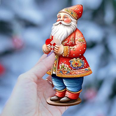 Santa Around The World - Danish Santa - Christmas Wooden Ornaments Set Of 3 By G. Debrekht