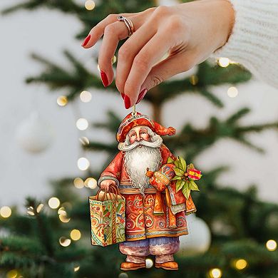 Santa Around The World - Spanish Santa - Christmas Wooden Ornaments Set Of 3 By G. Debrekht