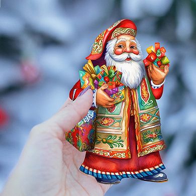 Santa Around The World - Mexican Santa - Christmas Wooden Ornaments Set Of 3 By G. Debrekht