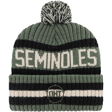 Men's '47 Green Florida State Seminoles OHT Military Appreciation Bering Cuffed Knit Hat with Pom