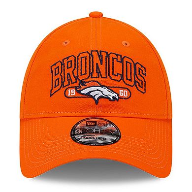 Men's New Era Orange Denver Broncos Outline 9FORTY Snapback Hat