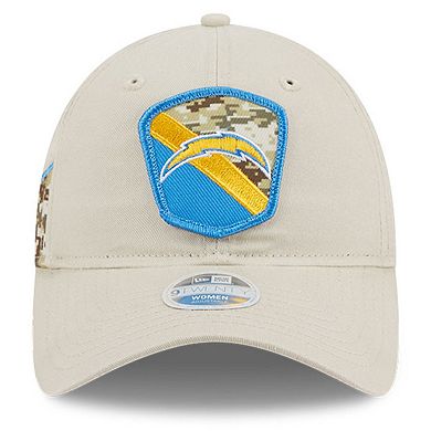 Women's New Era  Stone Los Angeles Chargers 2023 Salute To Service 9TWENTY Adjustable Hat