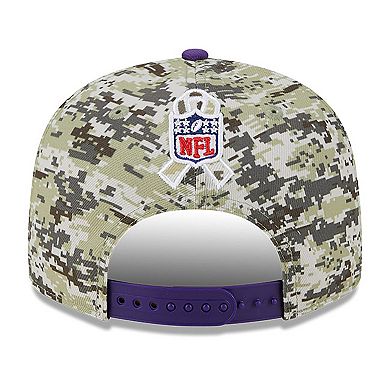 Men's New Era  Camo/Purple Minnesota Vikings 2023 Salute To Service 9FIFTY Snapback Hat