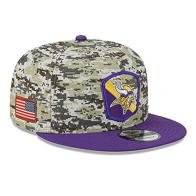 Men's New Era  Camo/Purple Minnesota Vikings 2023 Salute To Service 9FIFTY Snapback Hat