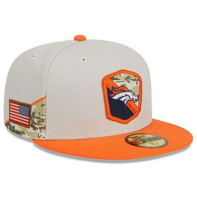 Men's New Era  Stone/Orange Denver Broncos 2023 Salute To Service 59FIFTY Fitted Hat