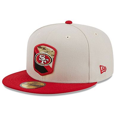 Men's New Era  Stone/Scarlet San Francisco 49ers 2023 Salute To Service 59FIFTY Fitted Hat