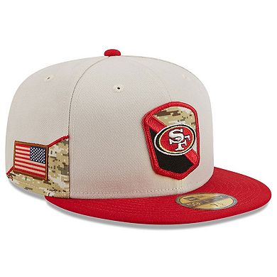 Men's New Era  Stone/Scarlet San Francisco 49ers 2023 Salute To Service 59FIFTY Fitted Hat