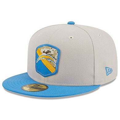 Men's New Era  Stone/Powder Blue Los Angeles Chargers 2023 Salute To Service 59FIFTY Fitted Hat