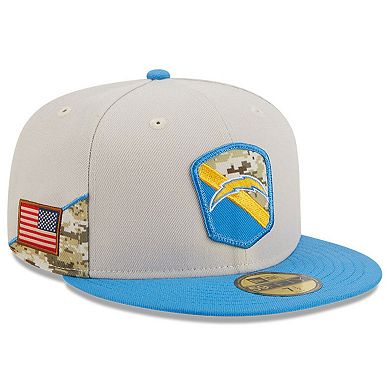 Men's New Era  Stone/Powder Blue Los Angeles Chargers 2023 Salute To Service 59FIFTY Fitted Hat