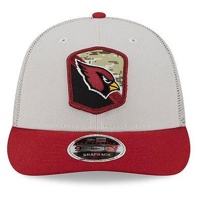 Men's New Era  Stone/Cardinal Arizona Cardinals 2023 Salute To Service Low Profile 9FIFTY Snapback Hat