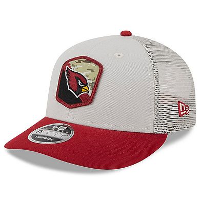 Men's New Era  Stone/Cardinal Arizona Cardinals 2023 Salute To Service Low Profile 9FIFTY Snapback Hat