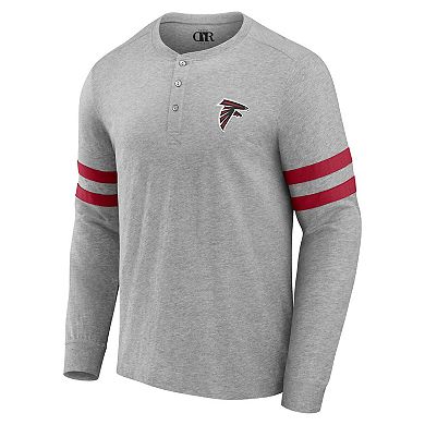 Men's NFL x Darius Rucker Collection by Fanatics Heather Gray Atlanta Falcons Henley Long Sleeve T-Shirt