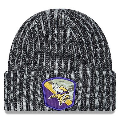 Men's New Era  Black Minnesota Vikings 2023 Salute To Service Cuffed Knit Hat