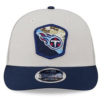 Men's New Era  Stone/Navy Tennessee Titans 2023 Salute To Service Low Profile 9FIFTY Snapback Hat