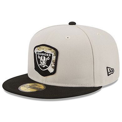 Men's New Era  Stone/Black Las Vegas Raiders 2023 Salute To Service 59FIFTY Fitted Hat