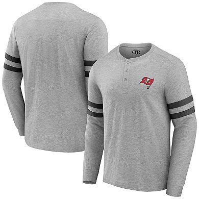 Men's NFL x Darius Rucker Collection by Fanatics Heather Gray Tampa Bay Buccaneers Henley Long Sleeve T-Shirt