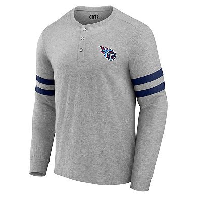 Men's NFL x Darius Rucker Collection by Fanatics Heather Gray Tennessee Titans Henley Long Sleeve T-Shirt