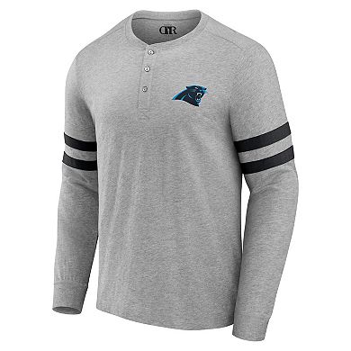 Men's NFL x Darius Rucker Collection by Fanatics Heather Gray Carolina Panthers Henley Long Sleeve T-Shirt