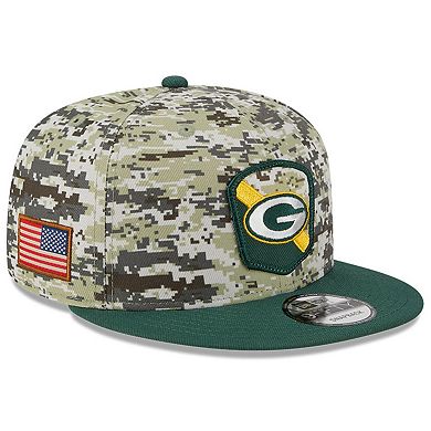 Youth New Era  Camo/Green Green Bay Packers 2023 Salute To Service 9FIFTY Snapback Hat