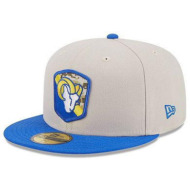 Men's New Era  Stone/Royal Los Angeles Rams 2023 Salute To Service 59FIFTY Fitted Hat