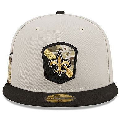 Men's New Era  Stone/Black New Orleans Saints 2023 Salute To Service 59FIFTY Fitted Hat