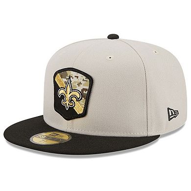 Men's New Era  Stone/Black New Orleans Saints 2023 Salute To Service 59FIFTY Fitted Hat