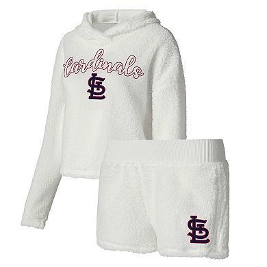 Women's Concepts Sport Cream St. Louis Cardinals Fluffy Hoodie Top & Shorts Sleep Set