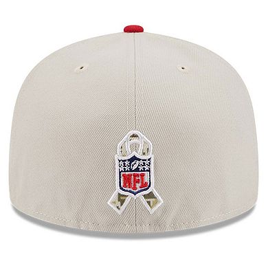 Men's New Era  Stone/Scarlet Tampa Bay Buccaneers 2023 Salute To Service 59FIFTY Fitted Hat