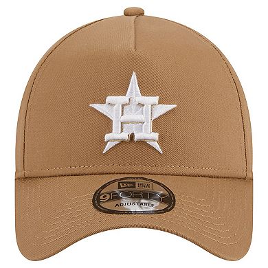 Men's New Era Khaki Houston Astros A-Frame 9FORTY Adjustable Hat