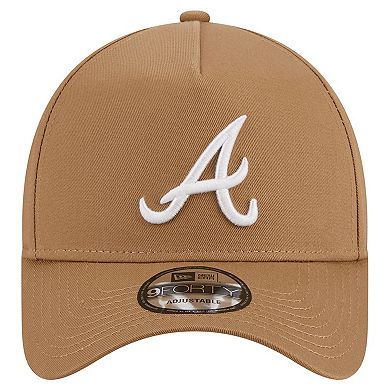 Men's New Era Khaki Atlanta Braves A-Frame 9FORTY Adjustable Hat