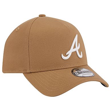 Men's New Era Khaki Atlanta Braves A-Frame 9FORTY Adjustable Hat