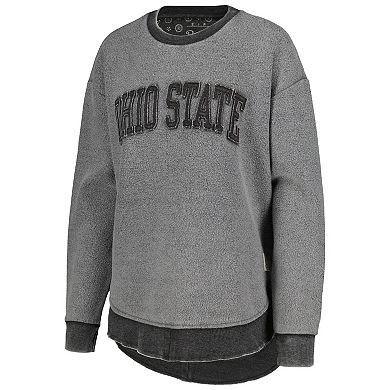 Women's Pressbox  Black Ohio State Buckeyes Ponchoville Pullover Sweatshirt