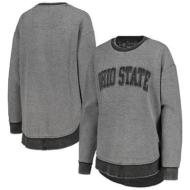 Women's Pressbox  Black Ohio State Buckeyes Ponchoville Pullover Sweatshirt