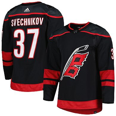 Men's adidas Andrei Svechnikov Black Carolina Hurricanes Alternate Primegreen Authentic Pro Player Jersey