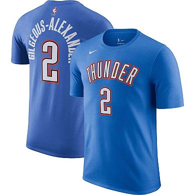 Men's Nike Shai Gilgeous-Alexander Blue Oklahoma City Thunder Icon 2022/23 Name & Number T-Shirt