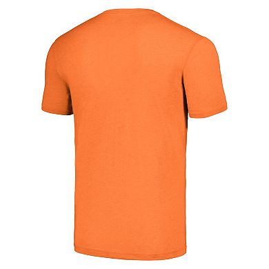 Men's Homage Terrell Davis Orange Denver Broncos Retired Player Caricature Tri-Blend T-Shirt