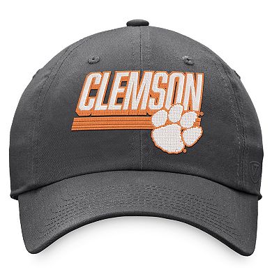 Men's Top of the World Charcoal Clemson Tigers Slice Adjustable Hat