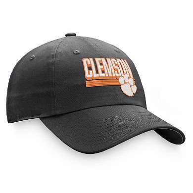 Men's Top of the World Charcoal Clemson Tigers Slice Adjustable Hat