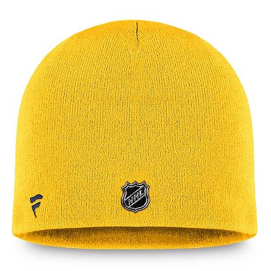 Men's Fanatics Branded Gold Nashville Predators Authentic Pro Training Camp Knit Hat
