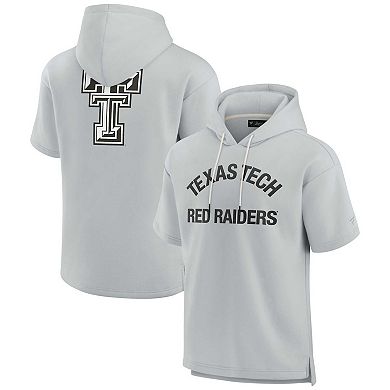 Unisex Fanatics Signature Gray Texas Tech Red Raiders Super Soft Fleece Short Sleeve Pullover Hoodie