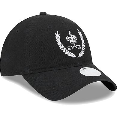 Women's New Era Black New Orleans Saints Leaves 9TWENTY Adjustable Hat
