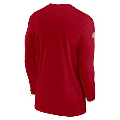 Men's Nike Red Tampa Bay Buccaneers Sideline Coach Performance Long Sleeve T-Shirt